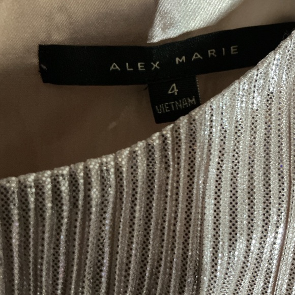 Alex Marie 4 Iridescent Blush Maxi Sleeveless U neck line Fit Flare Formal Dress - Picture 5 of 6